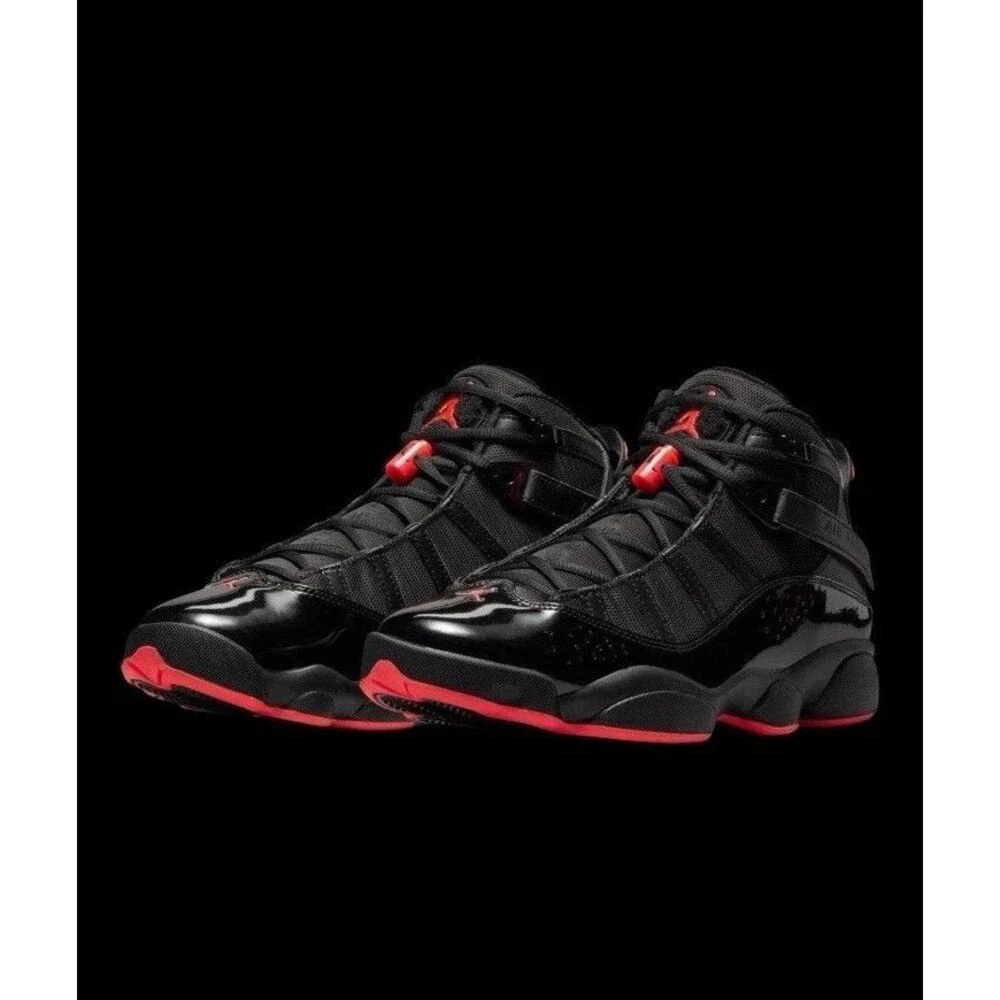 Jordan 6 Rings Black Infrared 23 Red Shoes Men's | Size 8